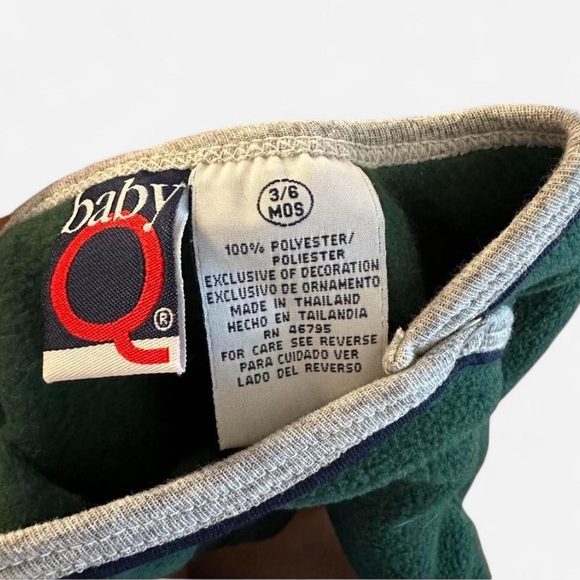 Vintage NWT Baby Q Dark Green Sports Dinosaur Sweater Size 3-6 Months - Picture 4 of 4